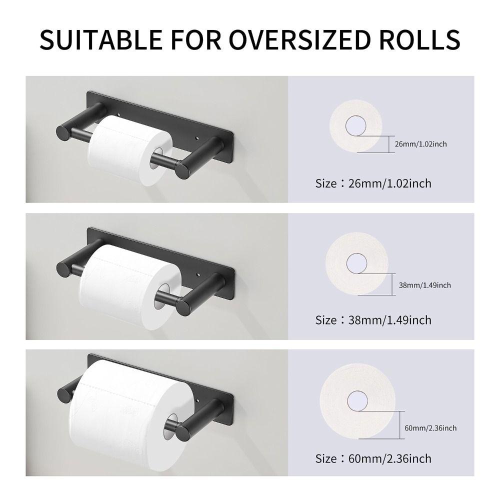 Wall Mounted Toilet Paper Holder Stainless Steel Self Adhesive Toilet Roll Holder Rustproof No Drilling Tissue Roll Holder RV