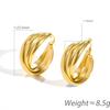 Simple niche design spiral twist metal small circle earrings personalized simple tide titanium steel earrings