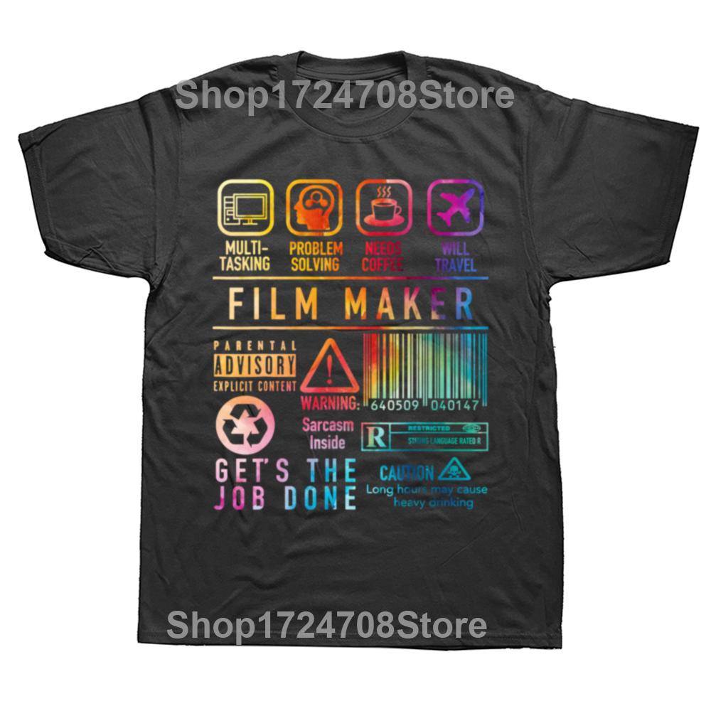 Funny Film Maker Graphic T-shirts Men Women's Fashion Casual Tshirt 100% Cotton Loose Movie Director Filming Filmmaker T Shirt