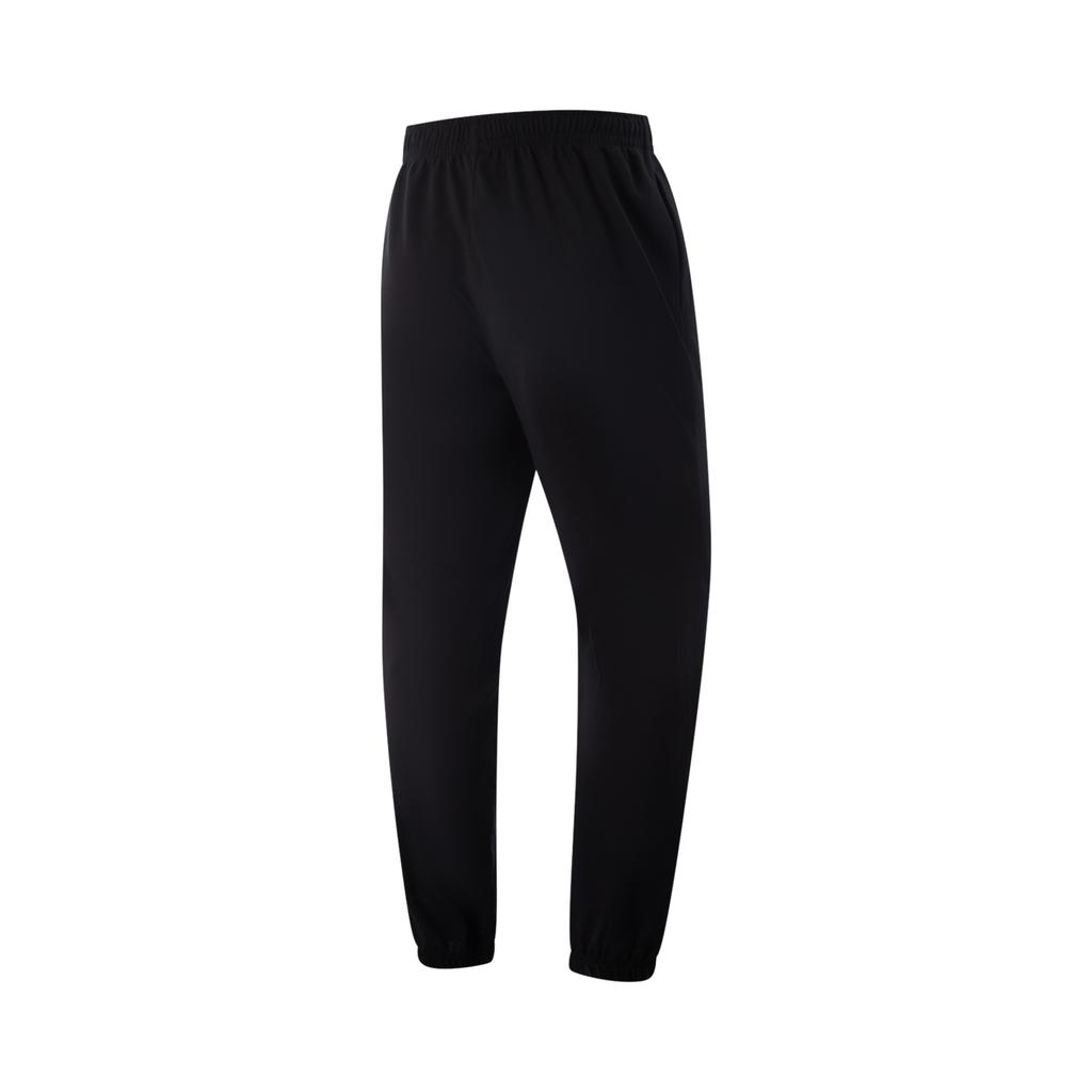 Li-Ning Fitness Series Casual Simple Solid Color Ice Silk Quick Dry Cool Straight Leg Knitted Sports Pants Men bottoms Black AKLV729-1