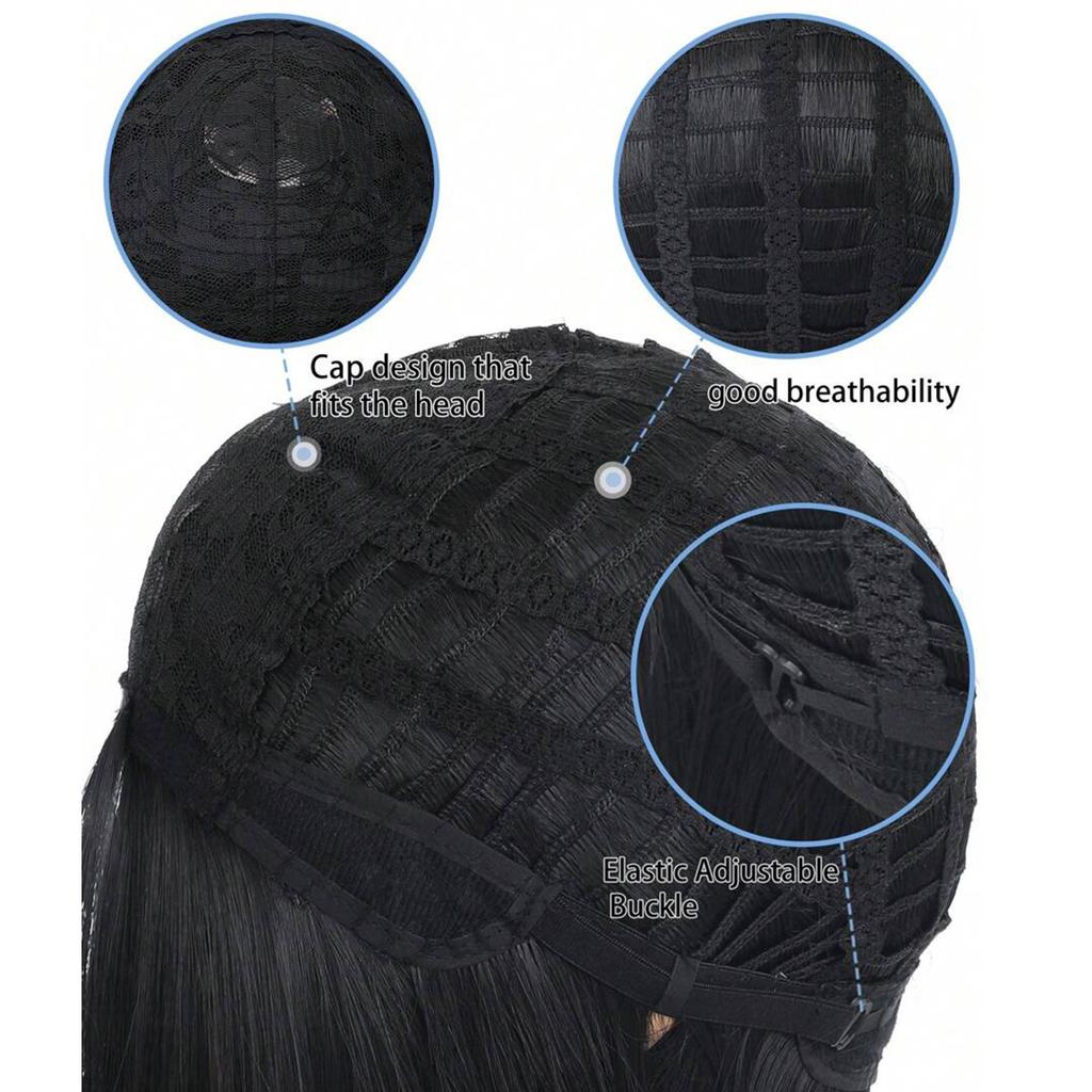 Parrucca Cosplay Lunga Dritta 100CM Multicolore Rosa Biondo Nero Parrucca Costume Anime Parrucca Cos Sintetica Universale Parrucca per Uso Quotidiano Feste