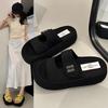 Leather 5cm Small Height Increase Velcro Platform Slippers Women's 2025 New Summer Wear with Skirt Sandals