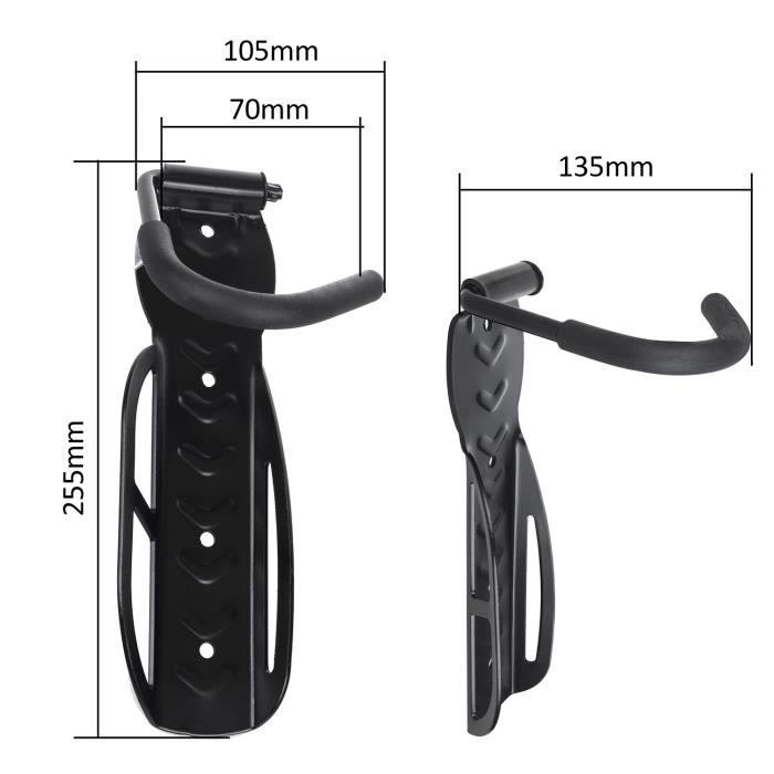 Porte-vélo maclean mc-432 support mural pour vélo vertical acier charge max. 30 kg noir