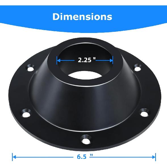 2 Pack RV Table Base Mount,Camper Aluminum Standard RV Pedestal Table Leg Base Flange,Floor Mounting Bracket Flush Plate With 6 Talling Holes,Include