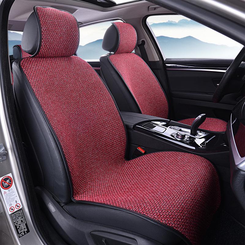 All-Season Non-Slip Linen Car Seat Cushion Set: Breathable, Comfortable & Semi-Wrap Design