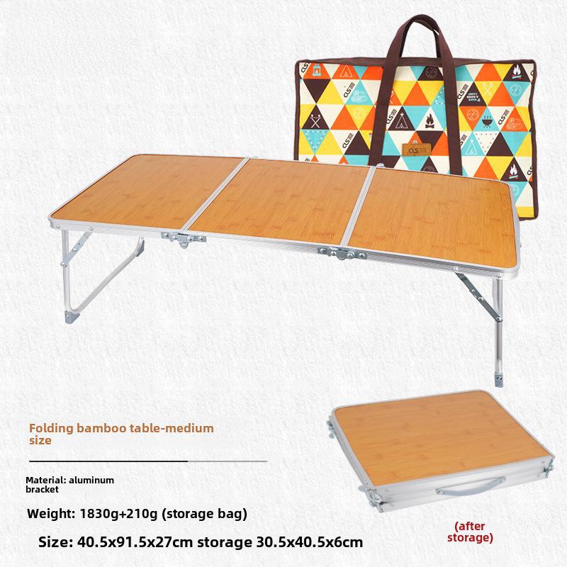 

Компактный складной бамбуковый переносной стол для кемпинга и пикников