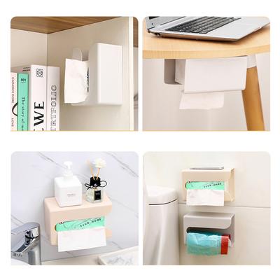 Tissue Stand Wall-mounted Napkin Holders Self-adhesive Hanging Paper Towel Case Space-saving Punch Free Waterproof Household Use