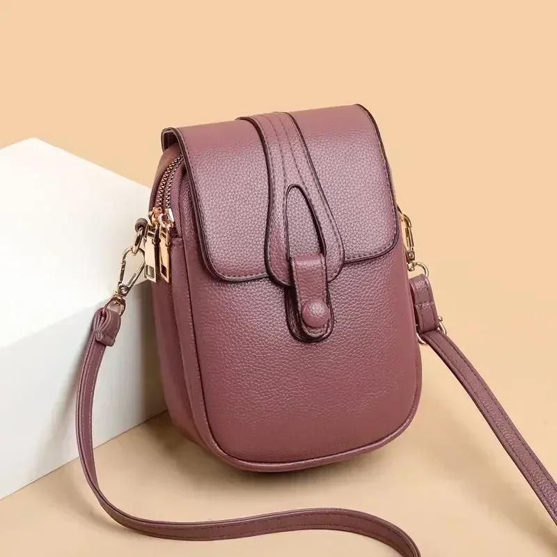 Vintage-Mode Kleine Schultertaschen für Frauen Retro PU Leder Crossbody Telefon Messenger Bag Handtasche Beutel Geldbörsen und Handtaschen