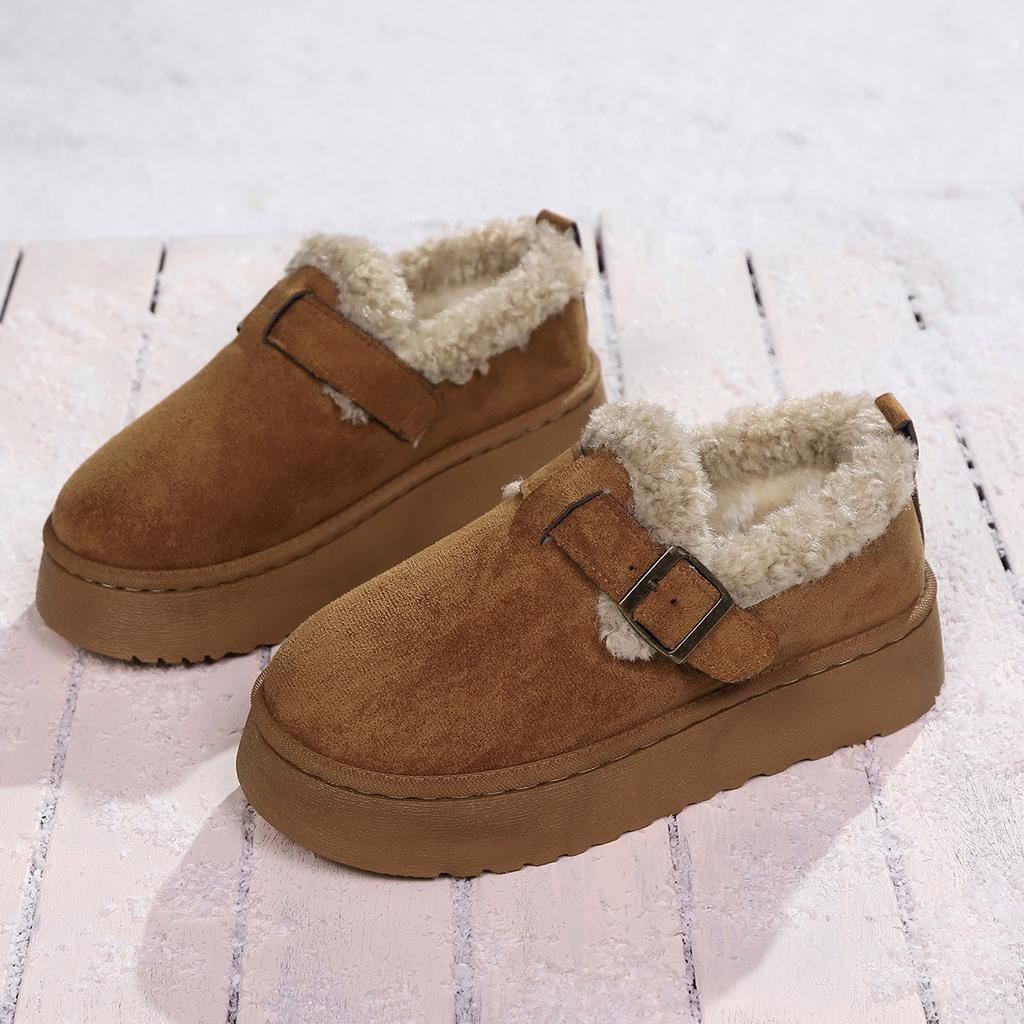 Fashion New Luxury Winter Women Boots Shoes Plush Fashion Retro Bean Shoes Cotton New Women Flat Sole Slippers Platform Women Boots