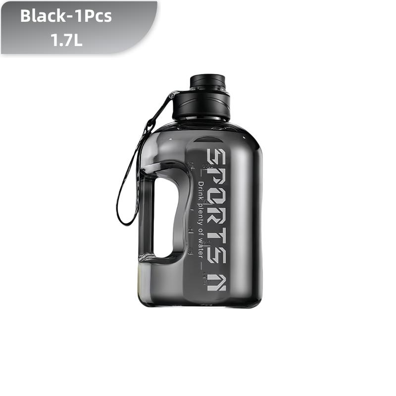 Large Capacity Sports Water Bottle 1.7/2.7L Plastic Drinking Bottle with Time Scale for Outdoor Camping Hiking Gym Men's Kettle