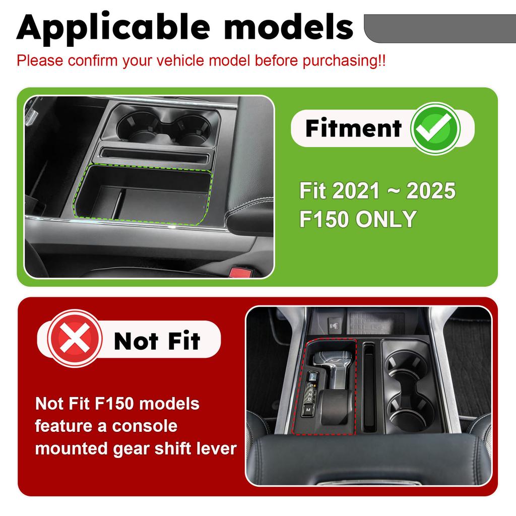 Center Console Gear Shift Hidden Cover Organizer for Ford F150 2025-2025 2025 Adapter Insert Tray Cubby Hidden Cover Storage Box