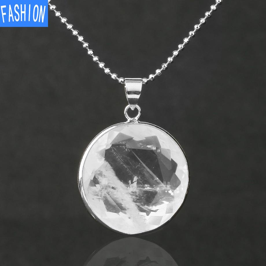 Colier universal de mărgele cu pandantiv de primăvară și de vară, piatră semiprețioasă, cu mai multe fațete, tăiat rotund, pentru bărbați și femei