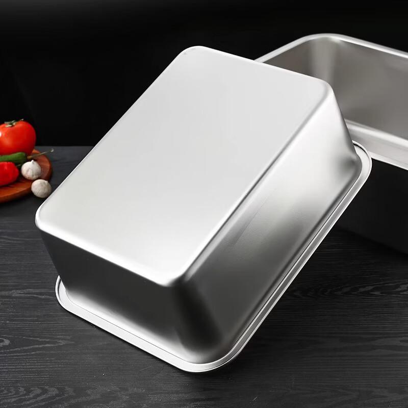 Abay Stainless Steel Rectangular Food Basin with Lid