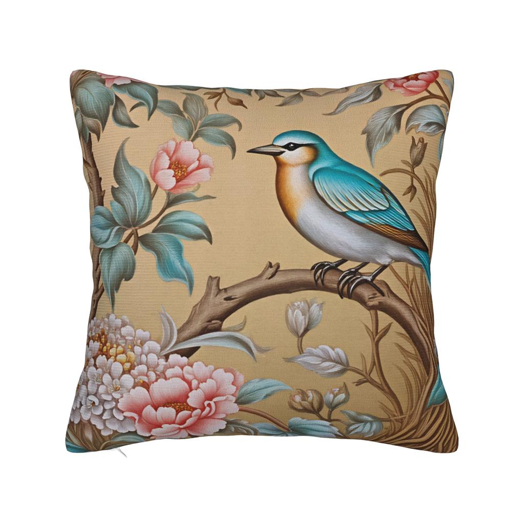 Flowers And Birds Pillow Cover Vintage Pillow Case For Living Room Bed Chair Comfy Pillowcases Gift Idea