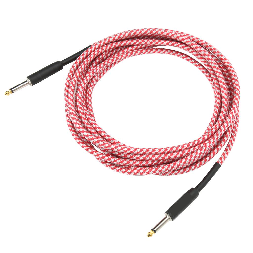 Musical Instrument Cable Braided Shielding Audio Extension Cord with NickelPlated Plug 6 Meter