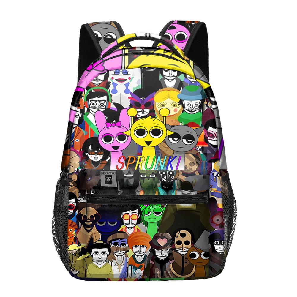 Trendy Popular Harajuku Funny Sprunki Student Bookbag Notebook Backpacks 3D Print Oxford Waterproof Boys/Girls Travel Backpacks