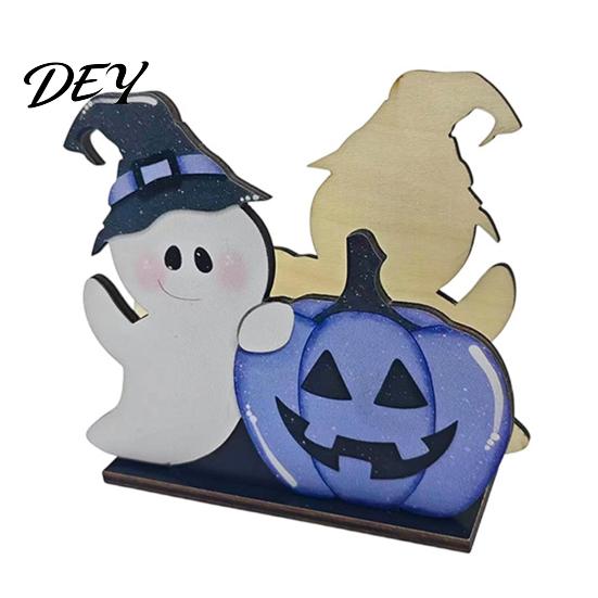 Halloween Party Table Setting Wooden Paper Towel Holder, Vertical Napkin Stand, Retro Dark Style Unique Spooky Souvenir for Home Freestanding