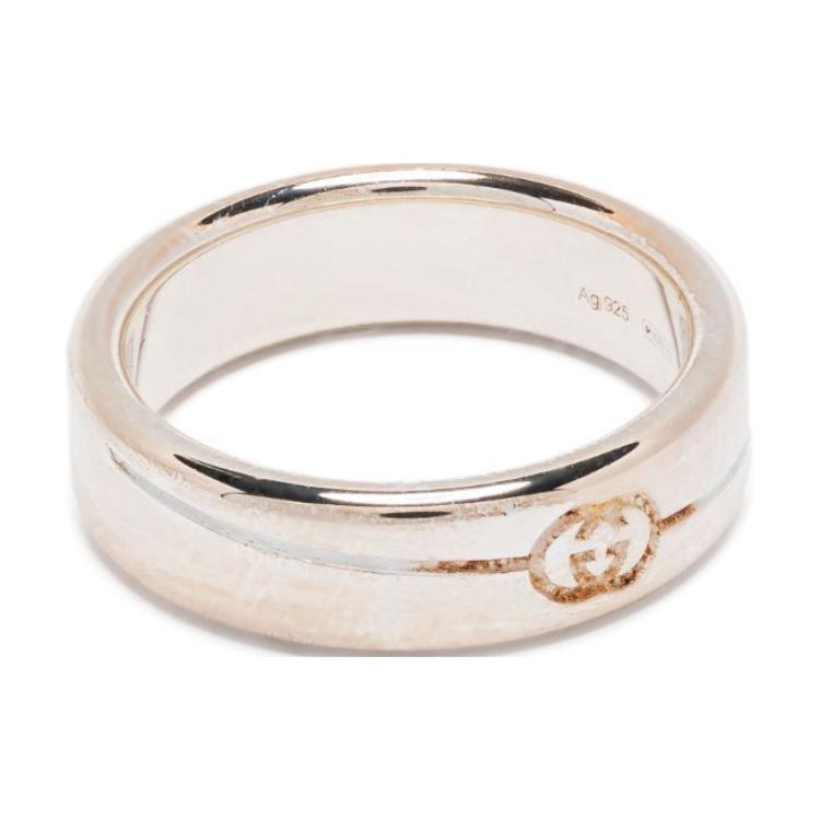 Gucci Logo Decorated 925 Silver Ring Women rings GUYBC774052001 16