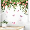 Pastoral Style Flower Butterfly Wall Stickers, Wall Decoration Stickers, Home Beautification Self-adhesive Wall Stickers