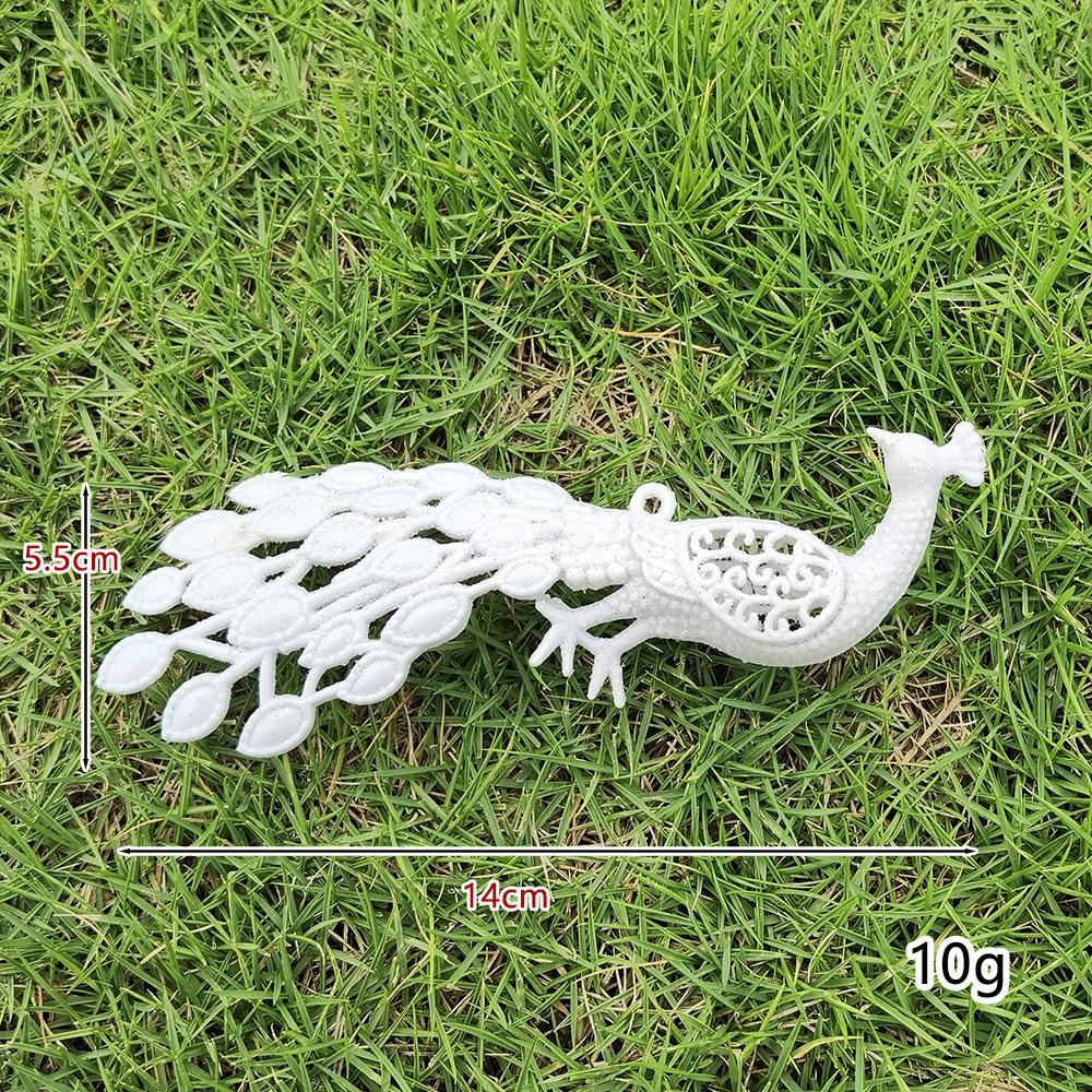 Decorative Peacock Ornament 14cm Length Lightweight Resin Material Detailed Tail Design for Holiday and Event Decoration Indoor Outdoor Use