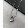 Geometric Water Drop Titanium Steel Necklace With Polished Finish For Unisex Stylish Collarbones