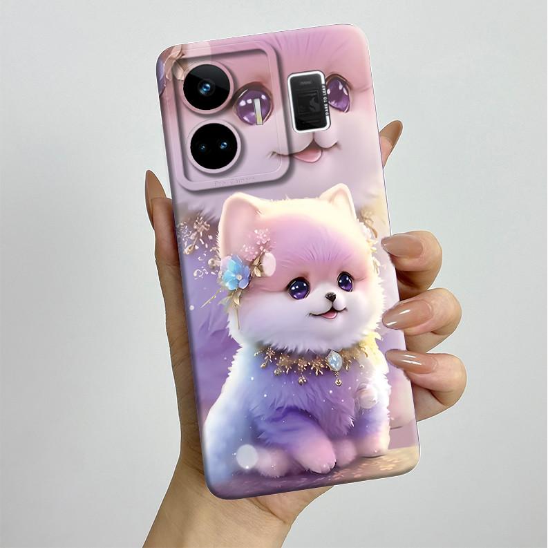 For Realme GT3 GT Neo 5 RMX3706 RMX3709 Case Aesthetic Pretty Butterfly Flowers Shockproof Silicone Soft Cover Protective Casing