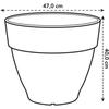 Pot de fleurs rond vibia - plastique réservoir - ø47 - anthracite