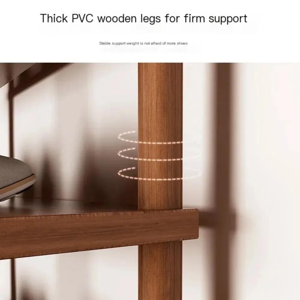 Simple Shoe Rack Solid Wood Panel Furniture Large Capacity Stable Shoe Shelves Space Saving Layered Partition Dormitory Racks