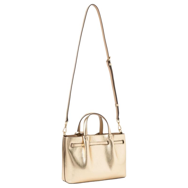 MICHAEL KORS Carson brand logo zipper solid color letter charm adjustable and detachable shoulder strap logo handbag small women's gold yellow