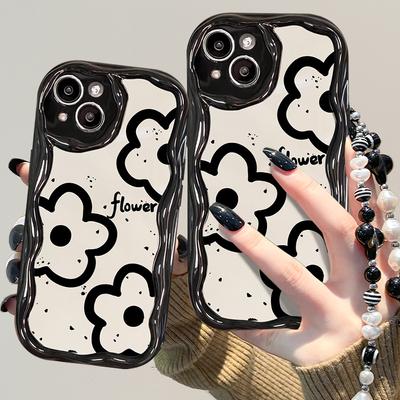 Applicable To Apple 14promax Mobile Phone Case for Women's IPhone 13 Simple Lines Flower Chain 12mini Soft