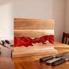 Double-Sided Magnetic Acacia Wood Knife Holder with Resin Mosaic