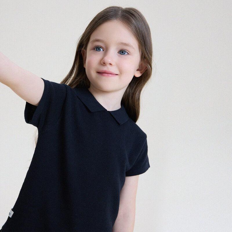Girls  Hollow Knit Polo Shirt 140