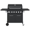 Barbecue gril à gaz avec 7 brûleurs noir acier enduit de poudre