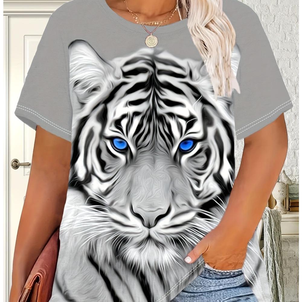 Women's T-shirt with round neck and short sleeves