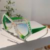 Diamond Shiny Shades Polygon Gradient irregular Women's Sunglasses Candy Color Butterfly frame Decoration Ladies Sun Glasses