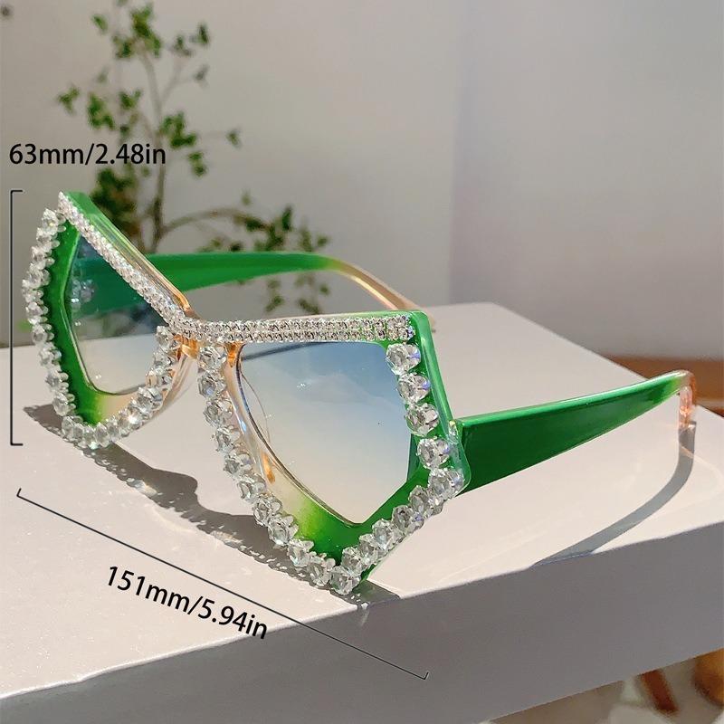 Diamond Shiny Shades Polygon Gradient irregular Women's Sunglasses Candy Color Butterfly frame Decoration Ladies Sun Glasses