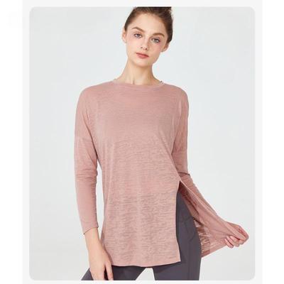 Yoga Bluse Damen Langarm Loose Fitness Kleidung Quick Dry Lauftraining Top