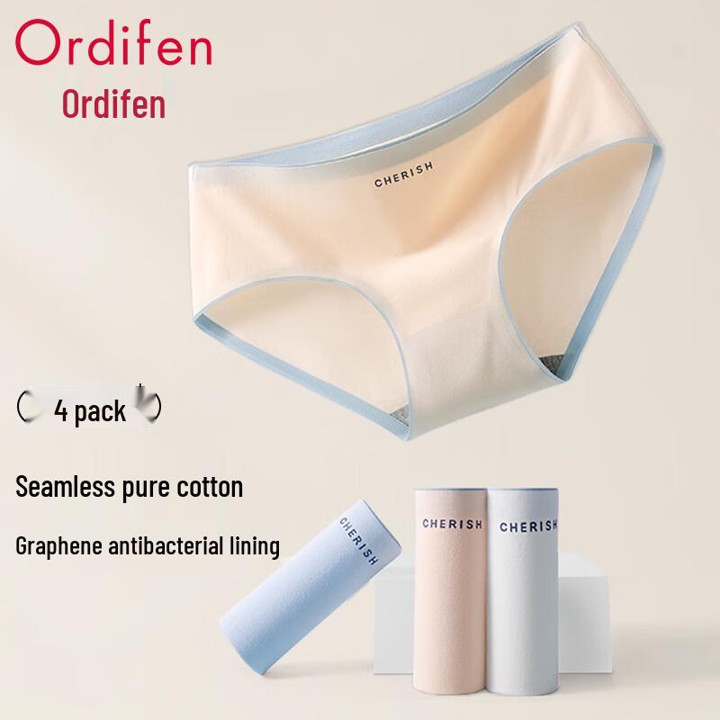 

Oudianfen Women s Pure Cotton Seamless Antibacterial Mid-Rise Briefs (4-Pack) XL