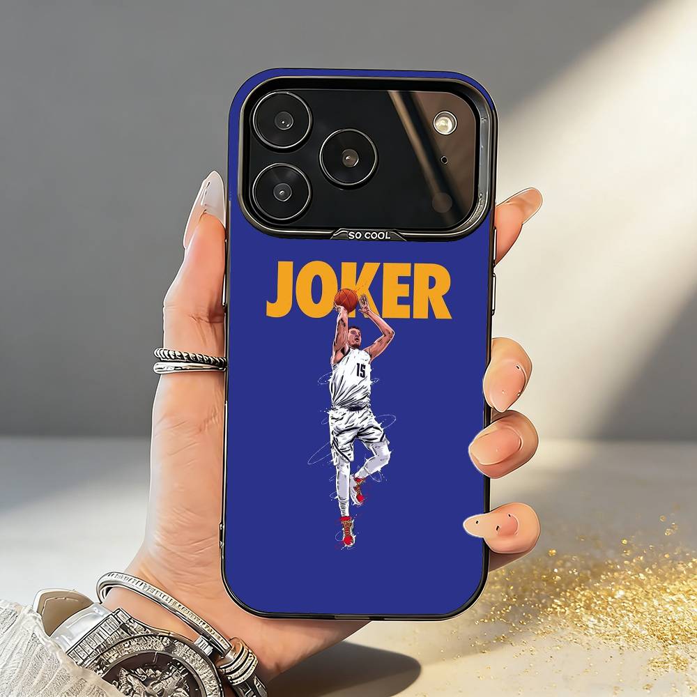BASKETBALL N-Nikola J-Jokic NJ Phone Case For iPhone17,16,15,14,13,12,11,Pro,MAX Gray Matte Silicone Black Cover