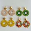 Exquisite Glass Mini Beads Women Seaside Vacation Bohemian Style Eardrops Summer Round Beaded Ear Accessories