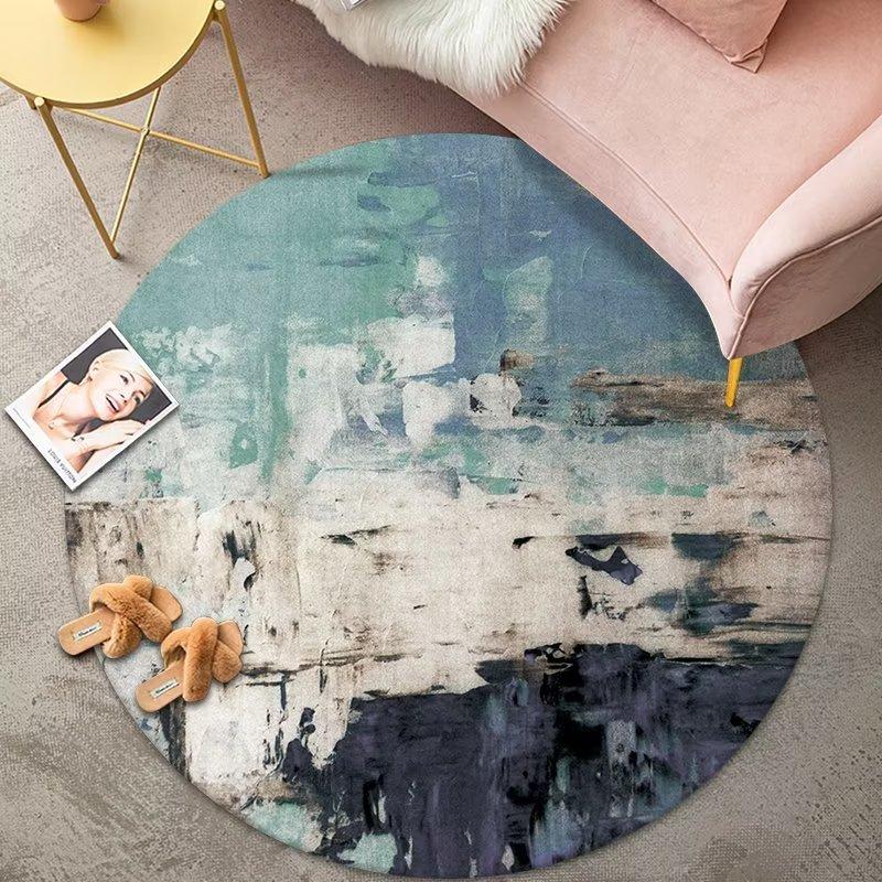 Modern Round Chair Mat Coffee Table Sofa Carpets for Living Room luxury Anti-skid Lounge Rug Home Decoration Bedroom Bedeide Mat 60cmx60cm