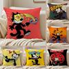 HOT-F-Felix The Cat Cushion Cover Silky Short Plush Sofa Pillow Cover Hidden Zipper Soft Dustproof Case for Home Decor
