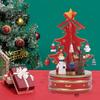 Wooden Christmas Tree Music Box Rotating Music Box Holiday Desktop Figurine for Living Room Bedroom Party Decoration