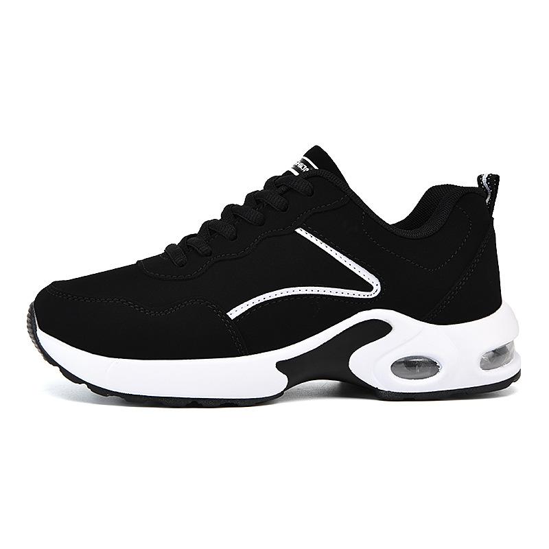 Autumn and Winter Women's Shoes Black Velvet Sports Shoes Casual Running Soft Sole Light Travel Shoes Single Shoes