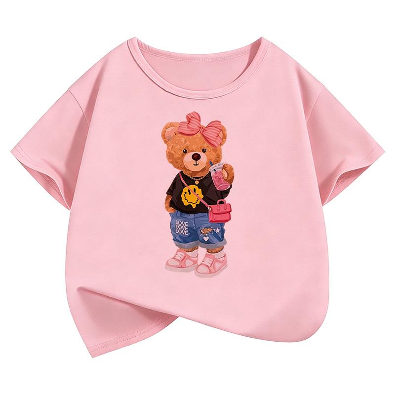 Graphic 2026 Y2k Hip Hop Bear Funny T Shirts Kids Children's T-shirt Short Sleeve Boys Girls Summer Spring Casual Top Tee Shirt