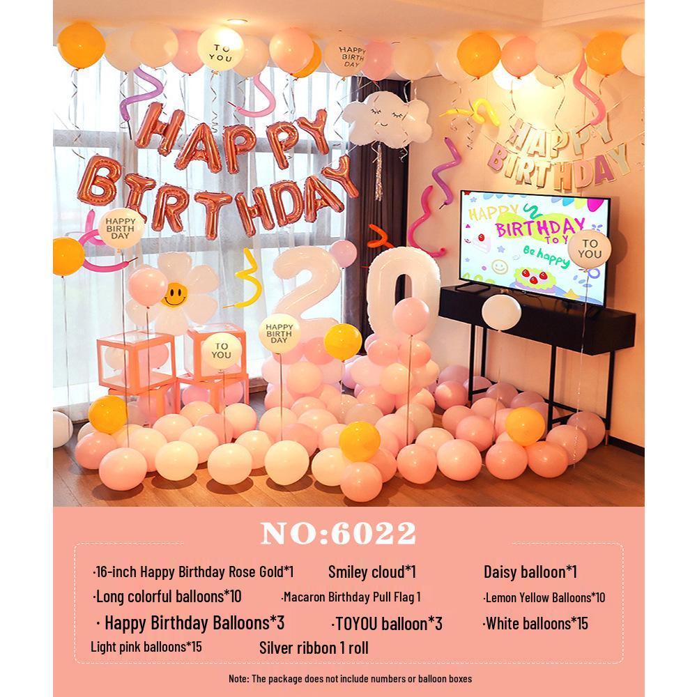 Romantic Birthday Balloon Set: High-End Decorations for Boyfriend or Girlfriend