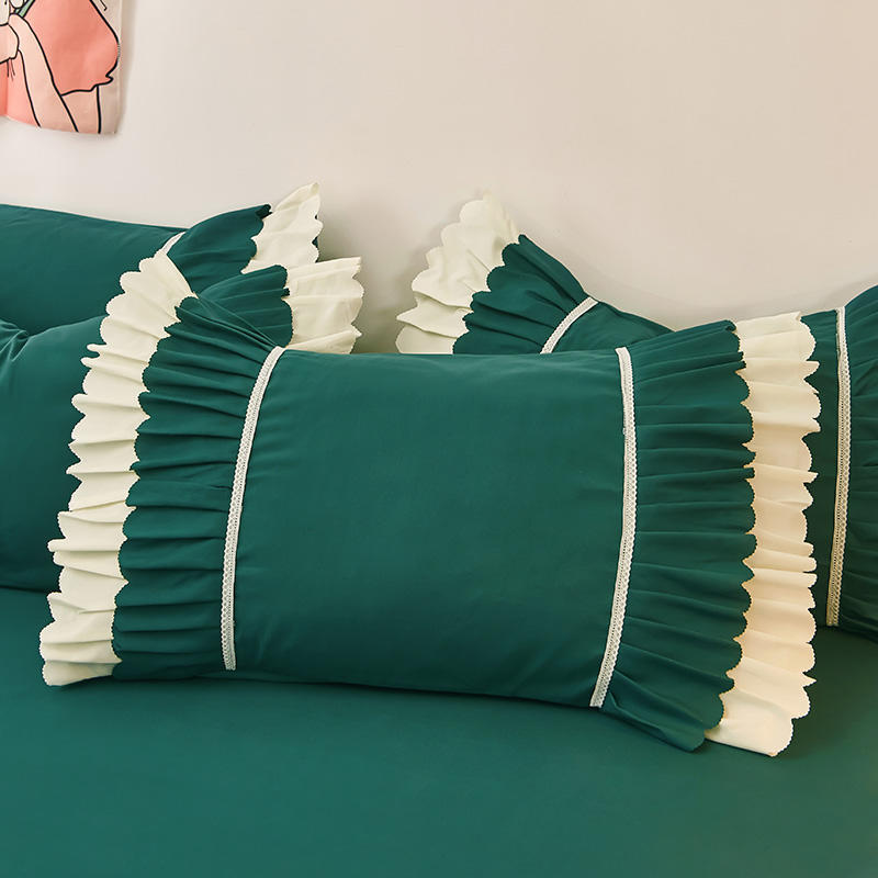 48*74cm Princess Style Pink Cake Layered Lace Pillowcase Splice Ruffle Edge Pillowcase European Style Hotel Home Bedding PillowsProtective Covers