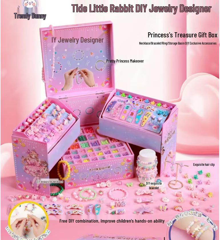 

Модный браслет из бисера «Маленький кролик» для самостоятельного изготовления, подарочная коробка для девочек