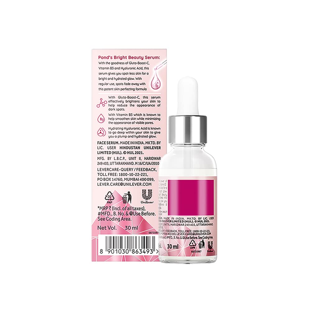 Pond's Bright Beauty Siero Glow Senza Macchie, 30 ml e POND'S Idratante Viso Gel Super Leggero Senza Olio 73 g, Con Acido Ialuronico e Vitamina E per Fres