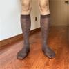 Men's Breathable Nylon Thin Dress Socks with Argyle Pattern Design Middle Calf Business Formal Socks Hosiery Gift